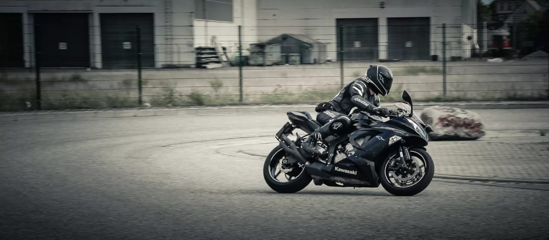 a person riding a motorbike